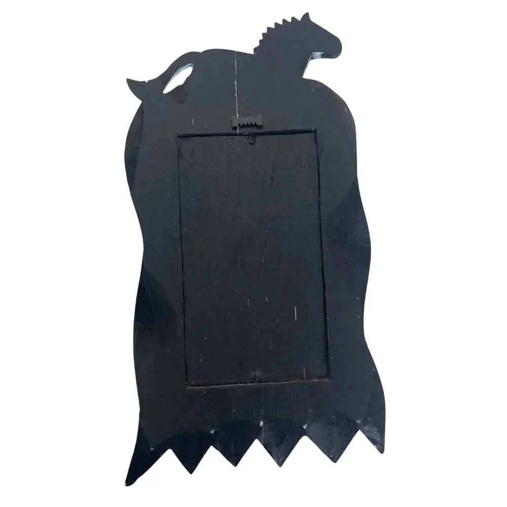 Folk Art Hand Carved Horse Mirror Wood Frame Southwestern Primitive Colorful
